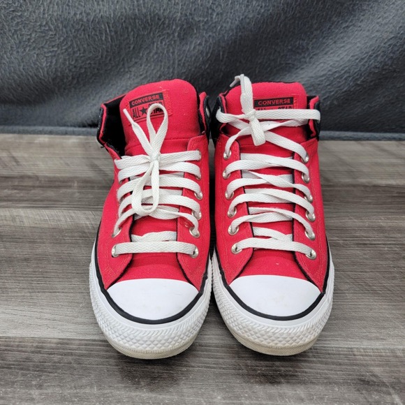 Converse Chuck Taylor All Star Shoes Mens Size 9 Red Black Mid Top 169110F - Picture 2 of 8